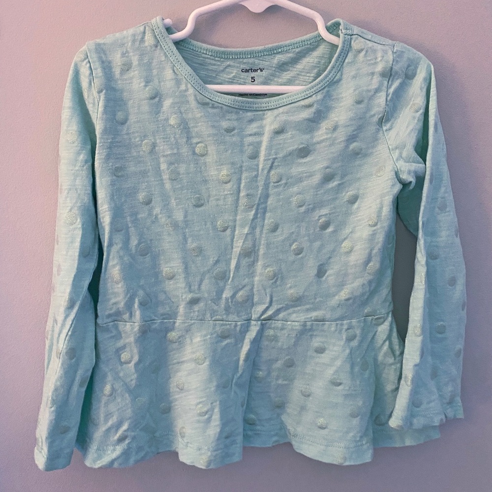 Carters Girl Size 5 Glitter Polkadot Top